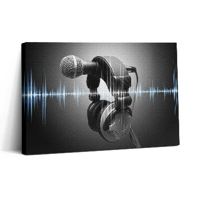 Vászonkép nyomtatás 30x20 Mikrofon és fejhallgató