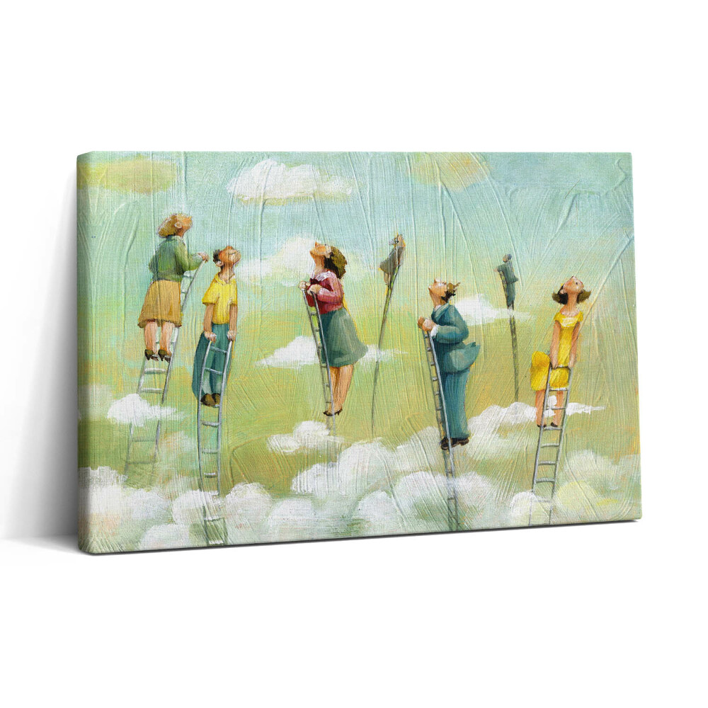 Vászonkép nyomtatás 30x20 Emberek egy létrán