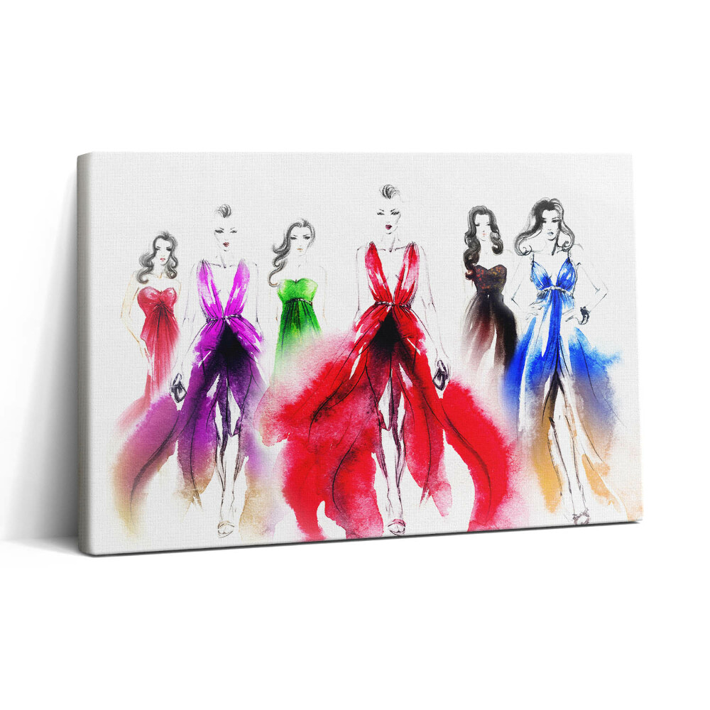 Vászonkép nyomtatás 30x20 Nők színes ruhákban