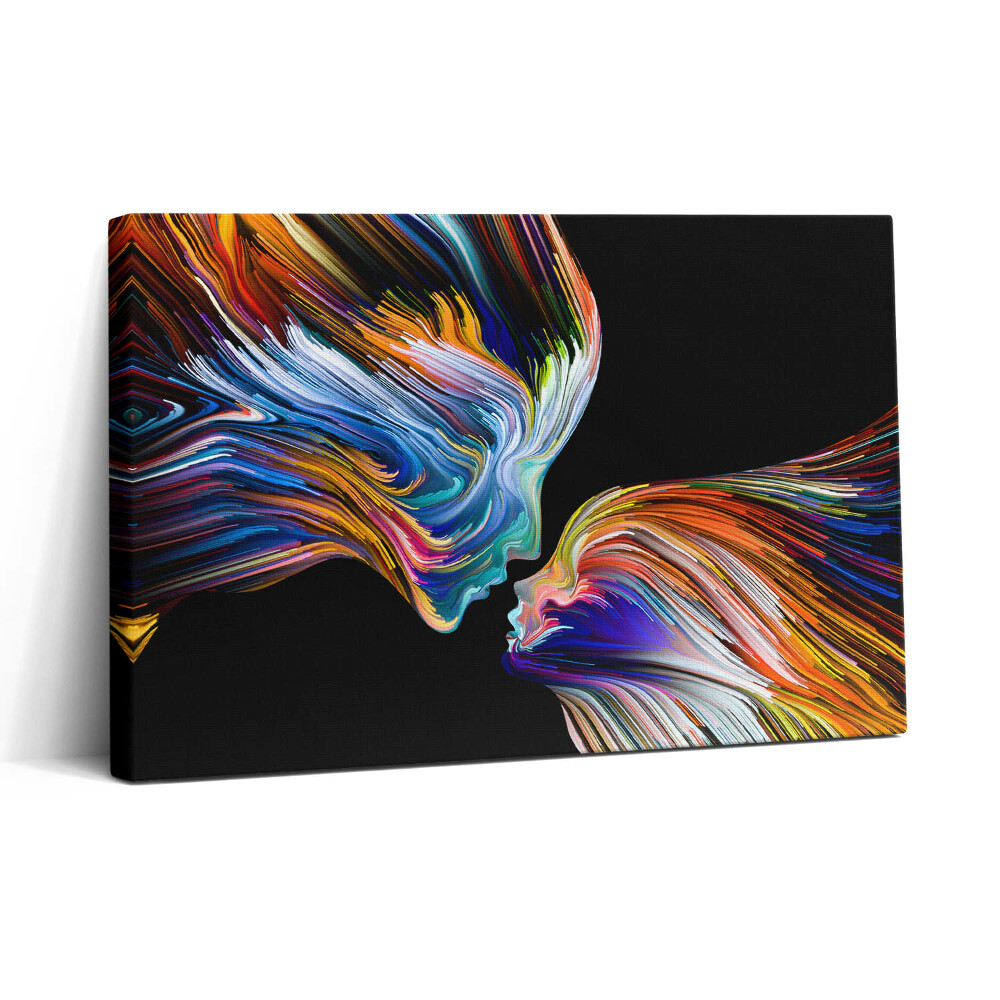 Vászonkép nyomtatás 30x20 Színes absztrakt emberi arcok