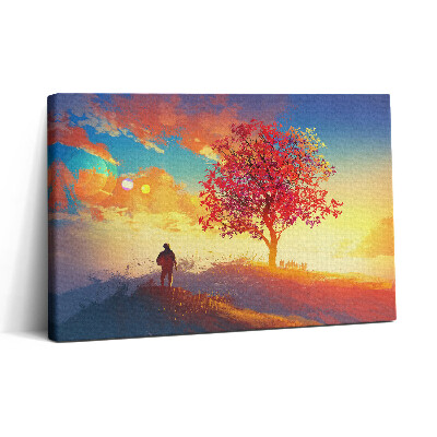 Vászonkép nyomtatás 30x20 Romantikus táj egy férfi