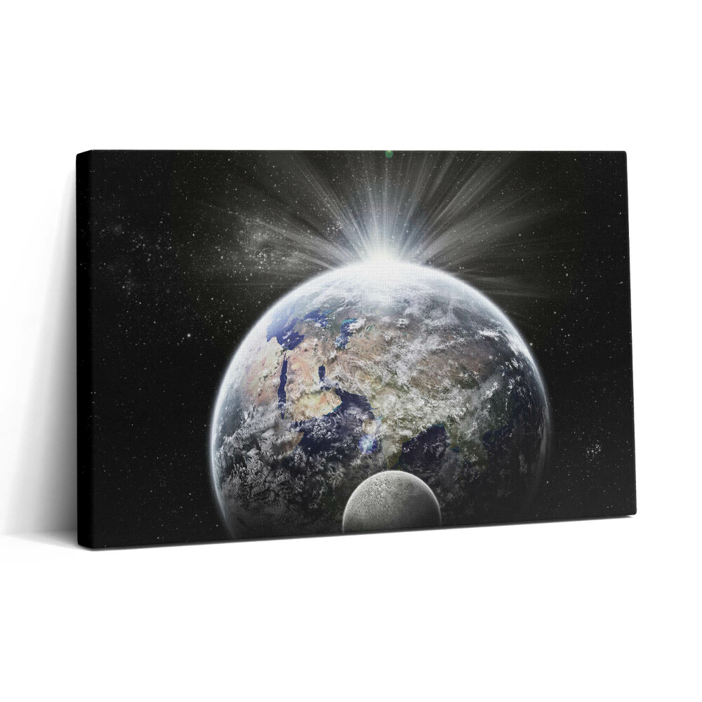 Vászonkép nyomtatás 30x20 A Föld és a Hold látványa