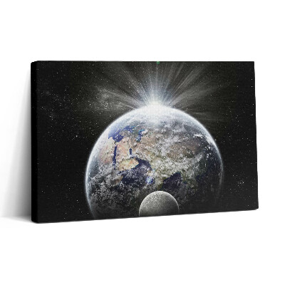 Vászonkép nyomtatás 30x20 A Föld és a Hold látványa