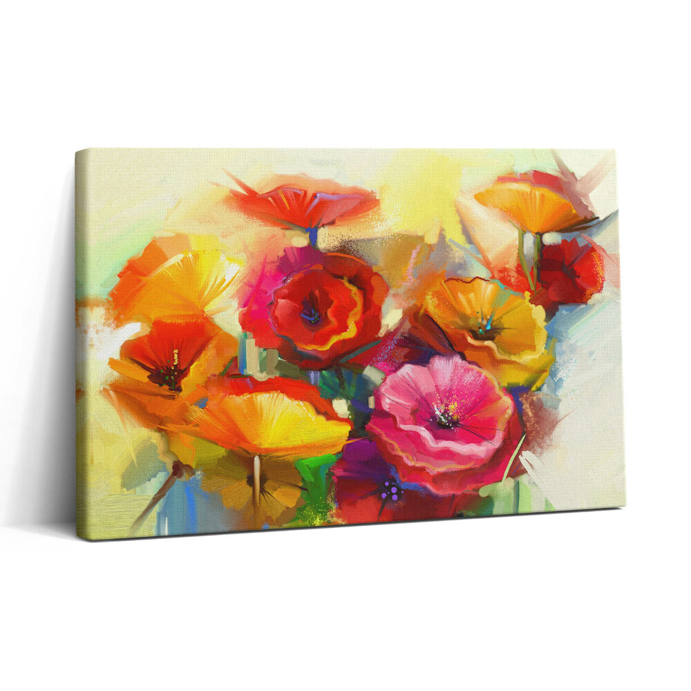 Vászonkép nyomtatás 30x20 Színes pipacsok