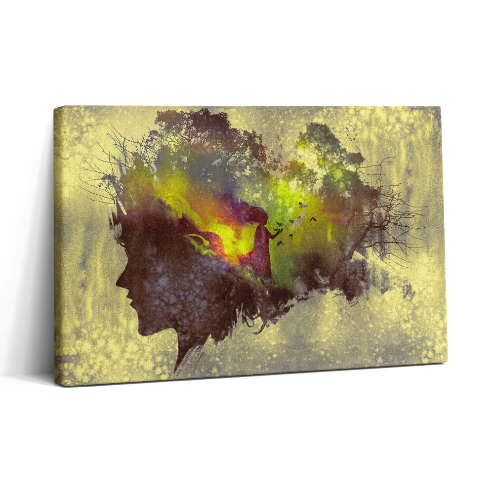 Vászonkép nyomtatás 30x20 Nő az erdőben