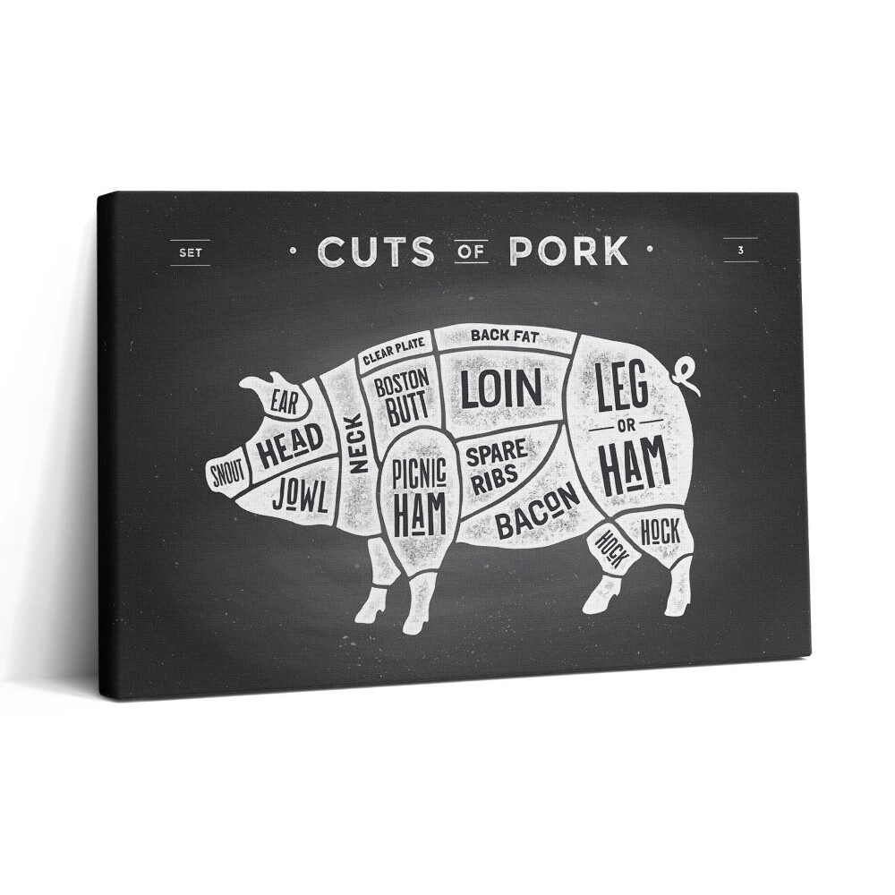 Vászonkép nyomtatás 30x20 Disznó poszter - disznó hentes