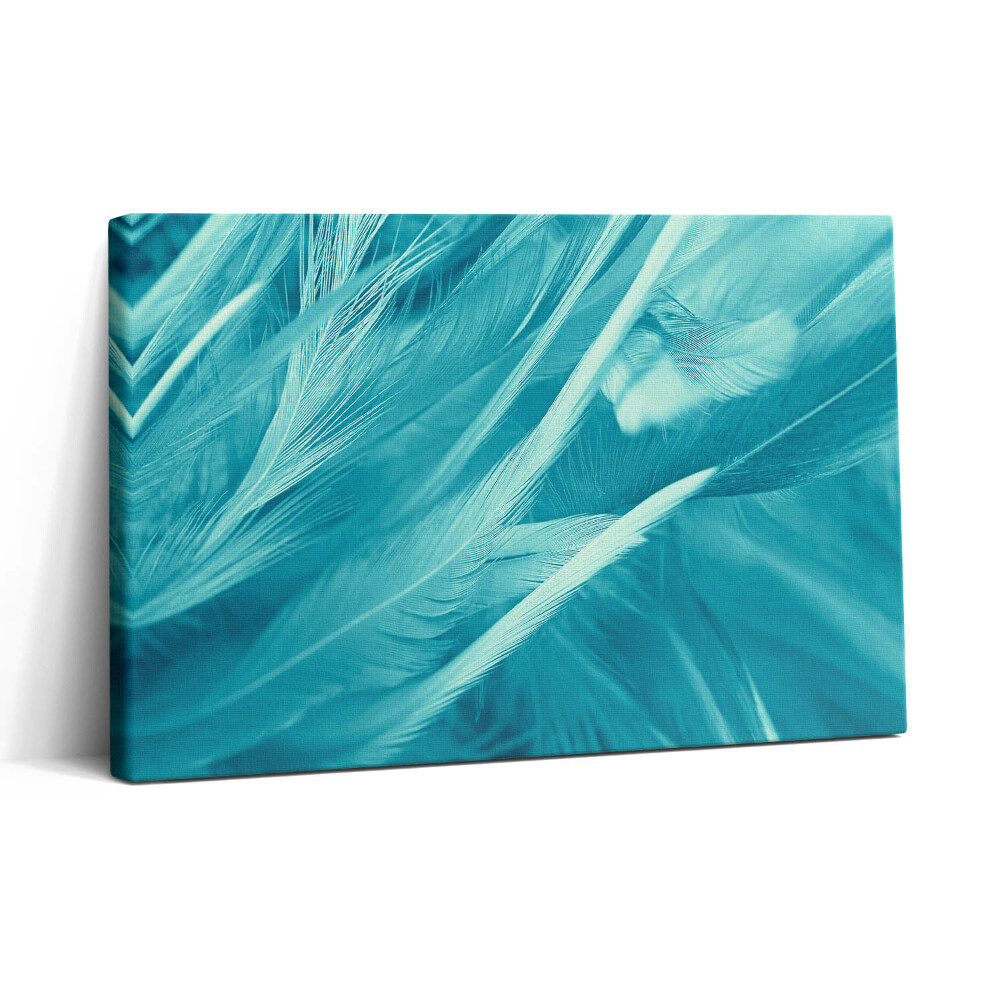 Vászonkép nyomtatás 30x20 Zöld és türkizkék vintage toll