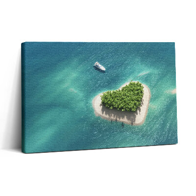 Vászonkép nyomtatás 30x20 Szív-sziget