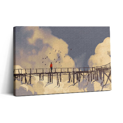 Vászonkép nyomtatás 30x20 Ember egy régi hídon