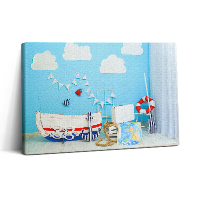 Vászonkép nyomtatás 30x20 Tengeri expedíció - gyerekszoba