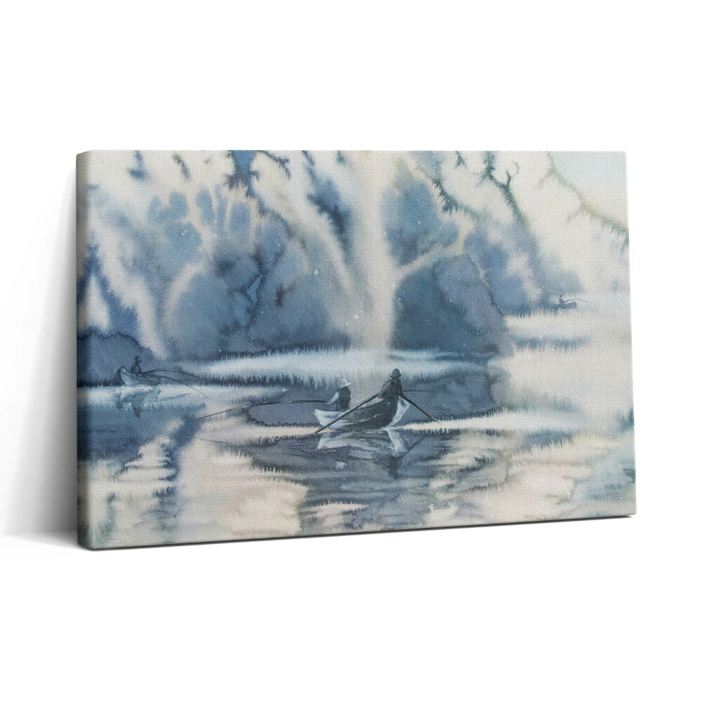 Vászonkép nyomtatás 30x20 Halász a tavon