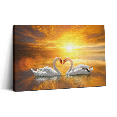 Vászonkép nyomtatás 30x20 Szerelmes hattyúk