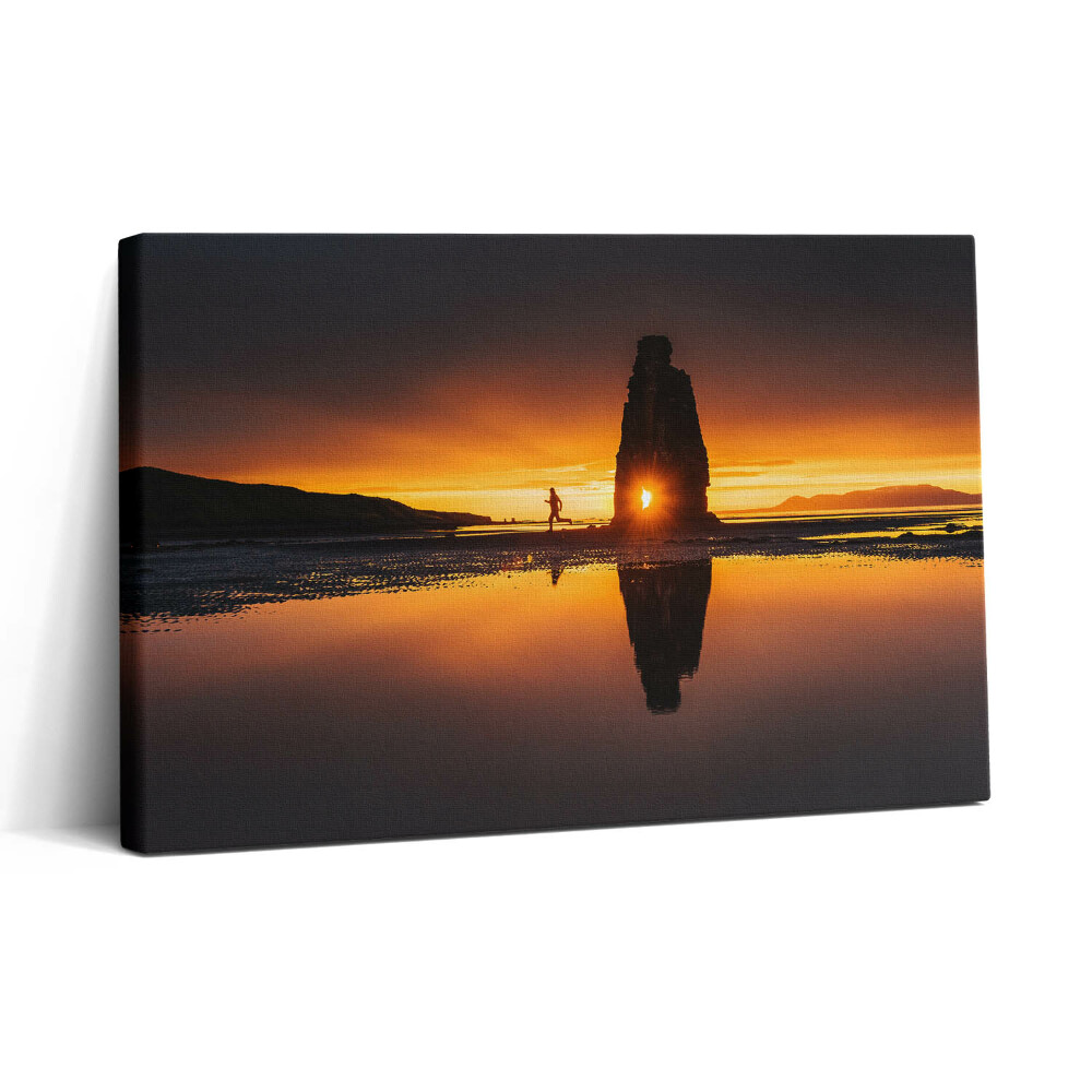 Vászonkép nyomtatás 30x20 Futók és naplemente