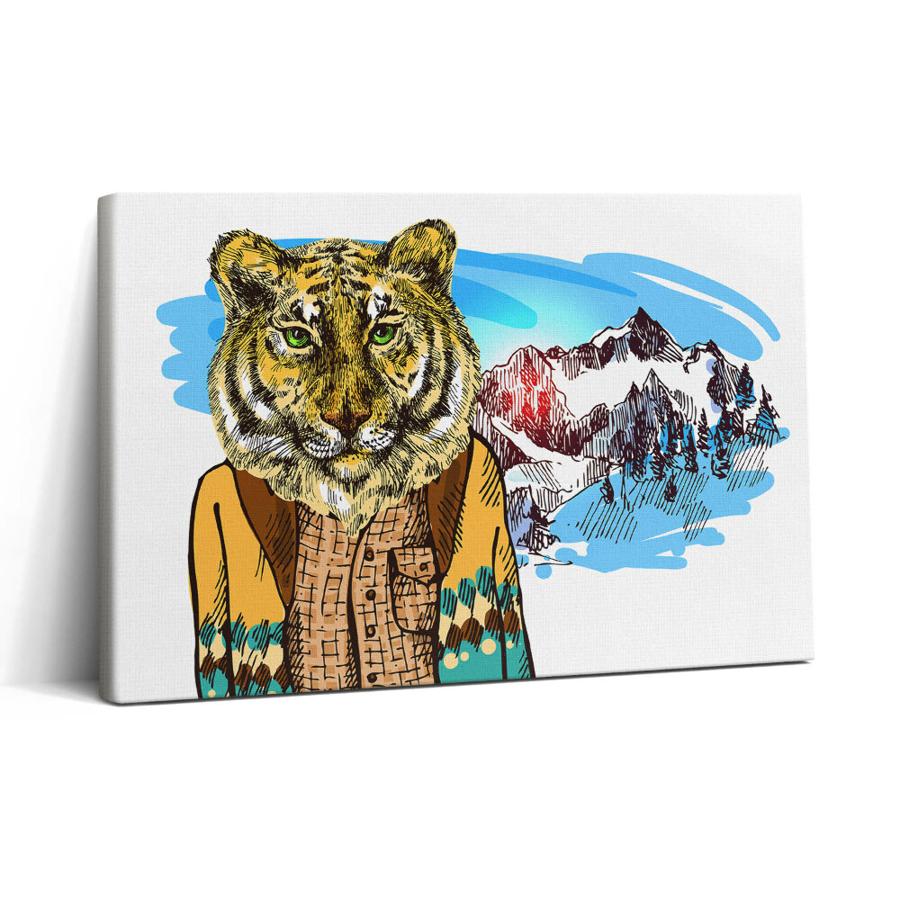 Vászonkép nyomtatás 30x20 Tigris pulóverben