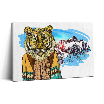Vászonkép nyomtatás 30x20 Tigris pulóverben