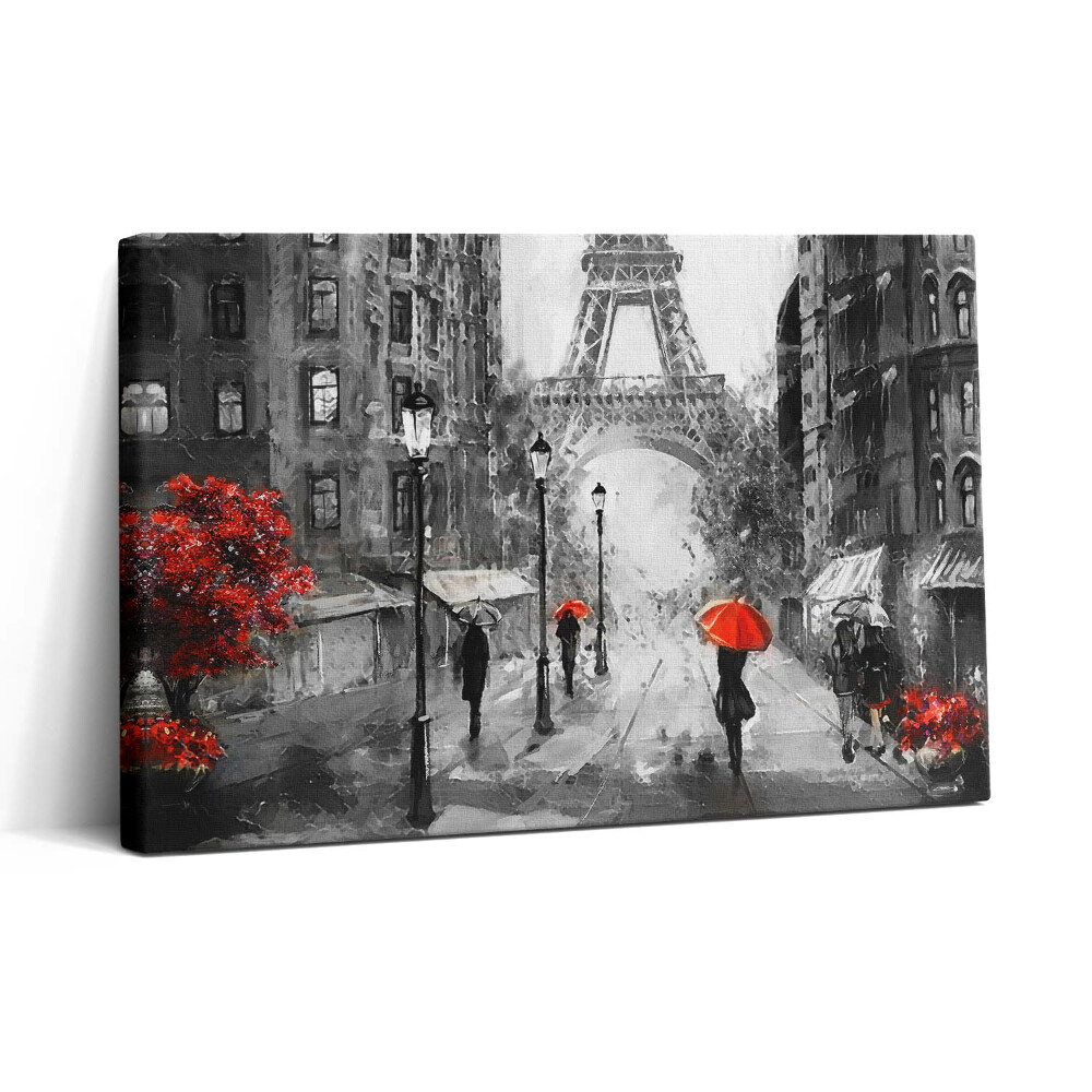 Vászonkép nyomtatás 30x20 Párizs utcái és az Eiffel-torony