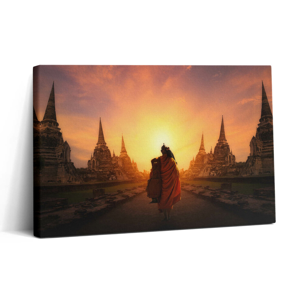 Vászonkép nyomtatás 30x20 Templom és vándorló szerzetes