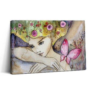 Vászonkép nyomtatás 30x20 Nő festett hajjal