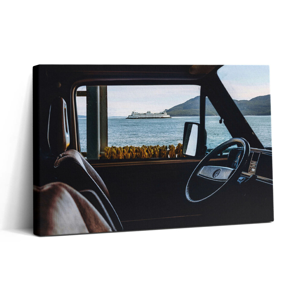 Vászonkép nyomtatás 30x20 Nyaralás autóval és vízparton