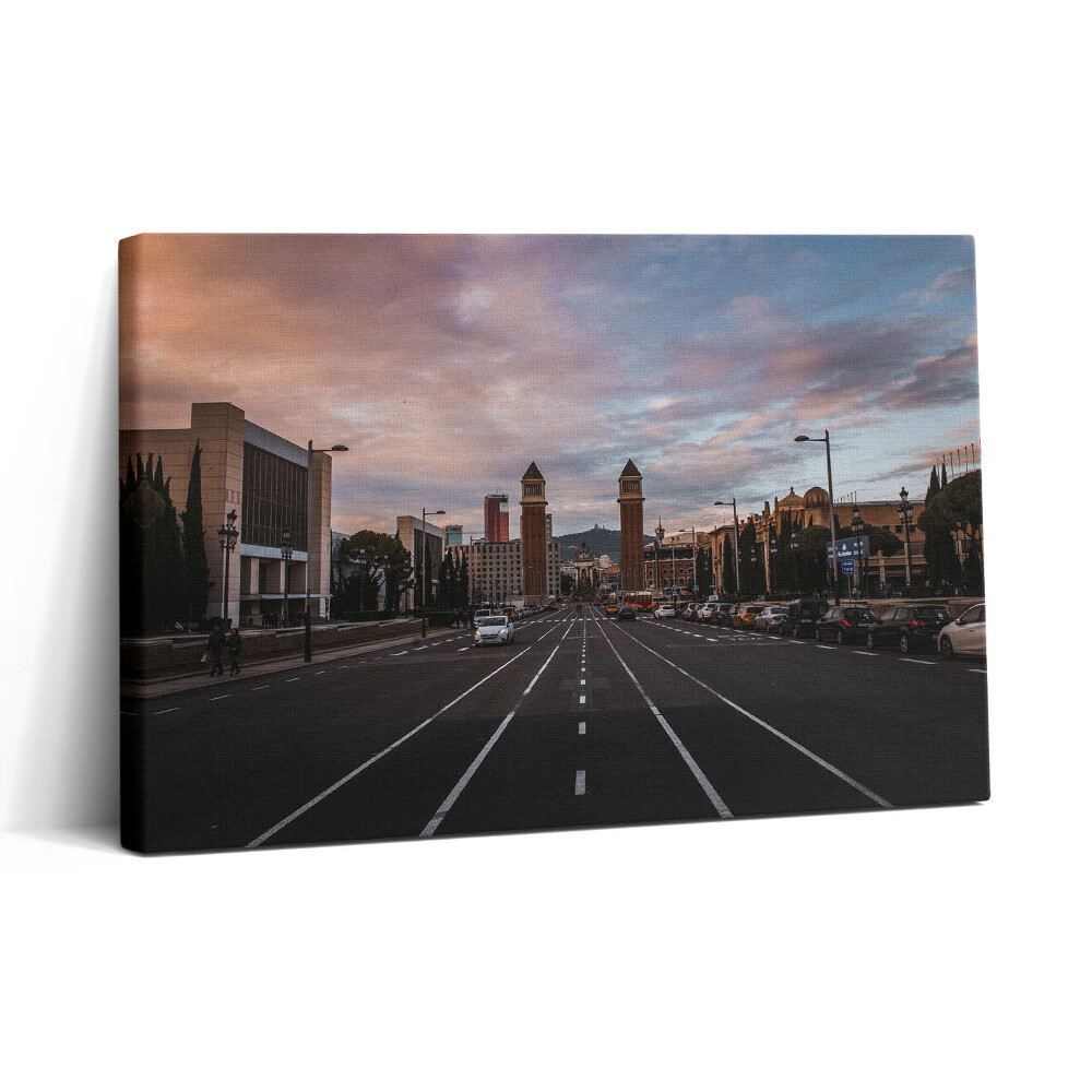 Vászonkép nyomtatás 30x20 Kilátás a Barcelonából Tibidabóba vezető útra