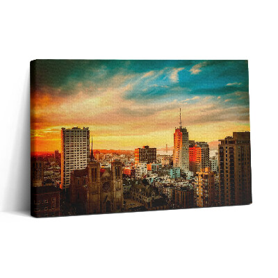 Vászonkép nyomtatás 30x20 Hajnali légi felvétel a városról