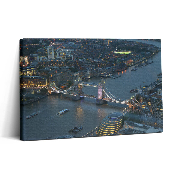Vászonkép nyomtatás 30x20 Tower Bridge Londonban éjszaka