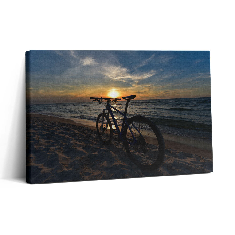 Vászonkép nyomtatás 30x20 Kerékpár a Balti-tengeren
