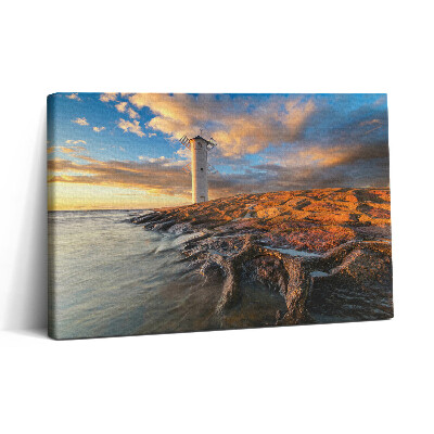 Vászonkép nyomtatás 30x20 Világítótorony a Balti-tengerről