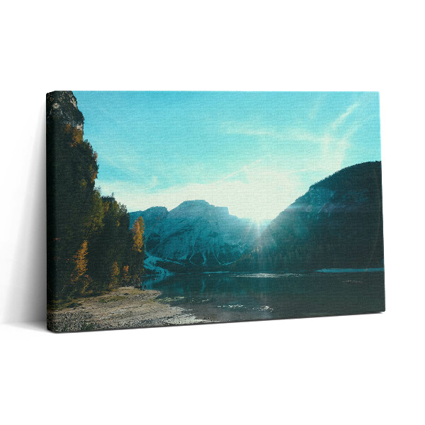 Vászonkép nyomtatás 30x20 Hegy és folyó Lengyelországban