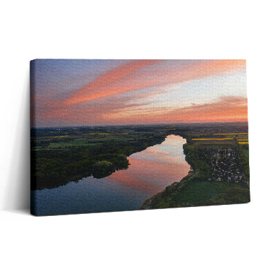 Vászonkép nyomtatás 30x20 Légi felvétel egy tóról