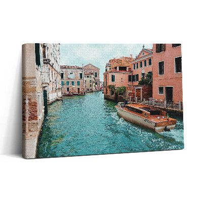 Vászonkép nyomtatás 30x20 Motorcsónak a folyón