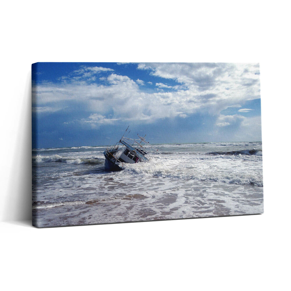 Vászonkép nyomtatás 30x20 Elsüllyedt hajó Szicíliában