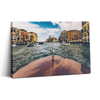 Vászonkép nyomtatás 30x20 Motorcsónak a folyón