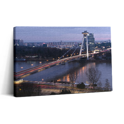 Vászonkép nyomtatás 30x20 UFO-híd a Duna felett Pozsonyban