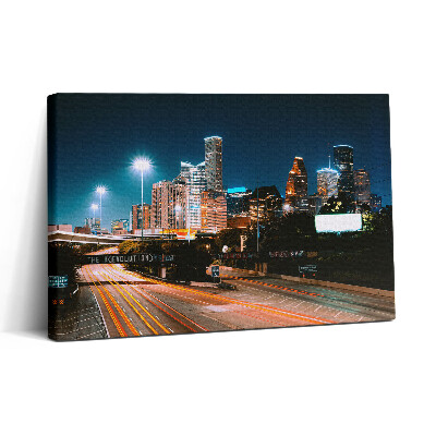 Vászonkép nyomtatás 30x20 Houston városa éjszaka