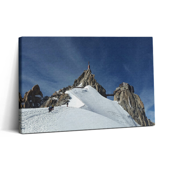 Vászonkép nyomtatás 30x20 Hegy teteje télen