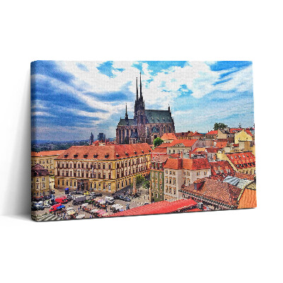 Vászonkép nyomtatás 30x20 Brno látképe