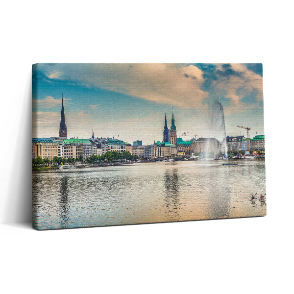 Vászonkép nyomtatás 30x20 Binnenalster Hamburgban