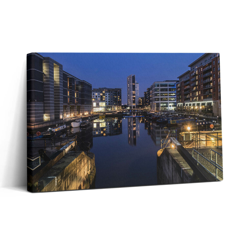 Vászonkép nyomtatás 30x20 Leeds városának éjszakai kivilágítása