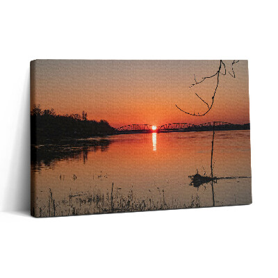 Vászonkép nyomtatás 30x20 Tavas táj naplementében