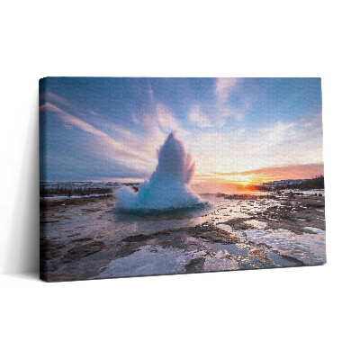Vászonkép nyomtatás 30x20 Gejzír Izland szigetén