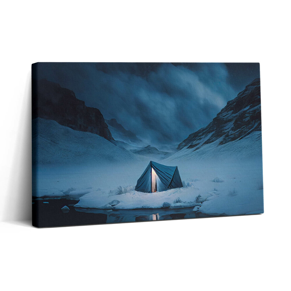 Vászonkép nyomtatás 30x20 Sátor az izlandi hegyekben