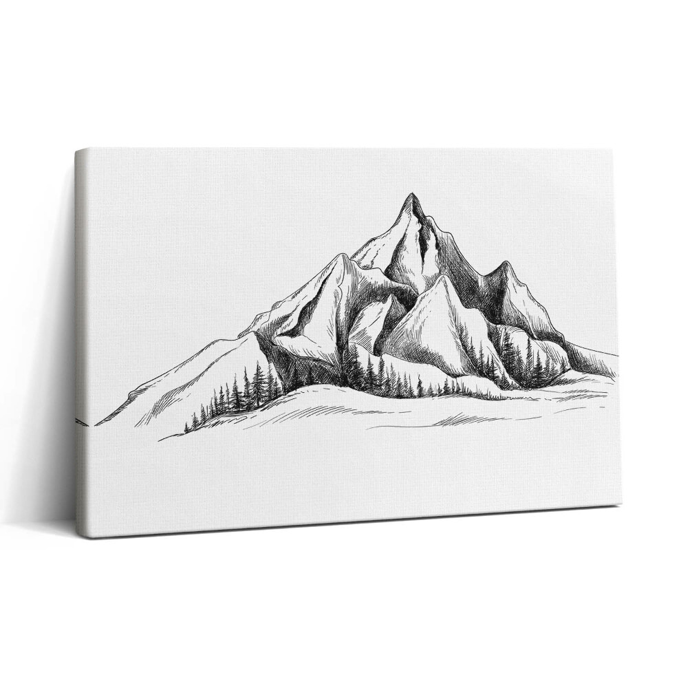 Vászonkép nyomtatás 30x20 Hegyi rajz