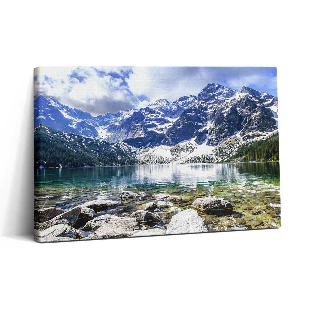 Vászonkép nyomtatás 30x20 Tájkép hegyekkel és tavakkal