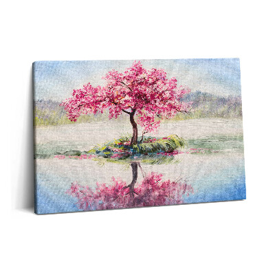 Canvas kép 60x40 Mozaik amely egy virágzó szerelmesfát ábrázol