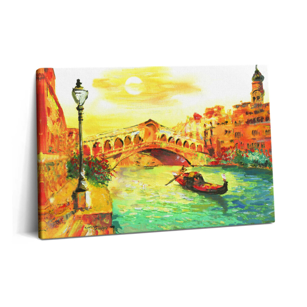 Canvas kép 60x40 Velence - a gondola és a Rialto-híd