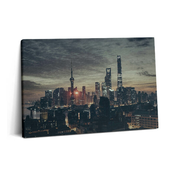 Canvas kép 60x40 Éjszakai panoráma Sanghajról
