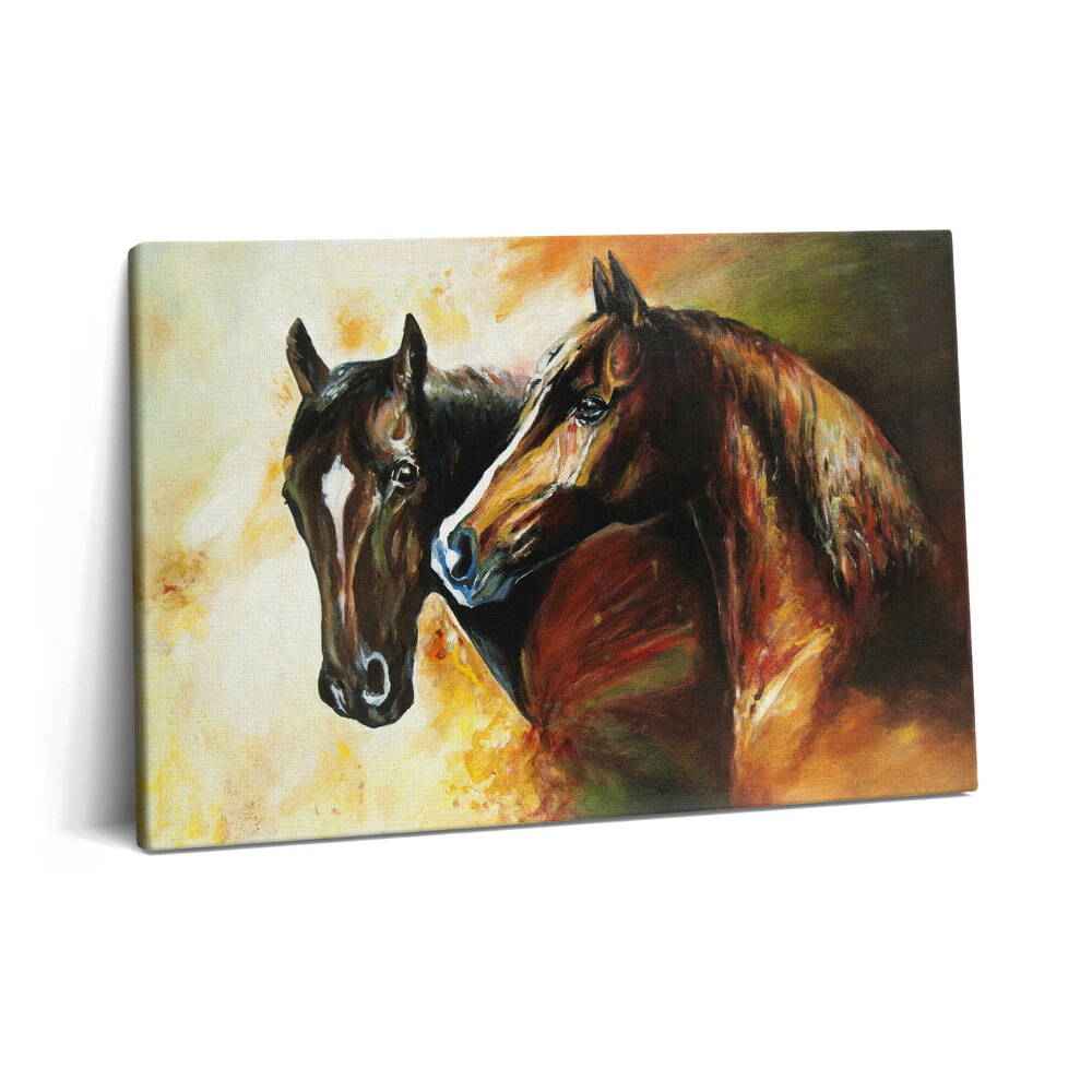 Canvas kép 60x40 Két ló akvarellel festve