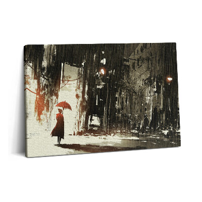 Canvas kép 60x40 Festett nő esernyővel