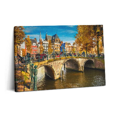 Canvas kép 60x40 Őszi kék Amszterdamban